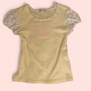 Super cute lovers house soft Yellow Short Sleeve